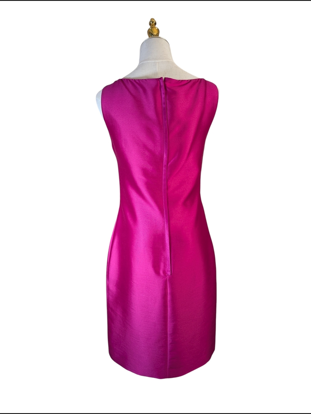 WOMENS VALENTINO FUCHSIA PINK BOW SHEATH DRESS SIZE 4 MADE IN ITALY - Picture 2 of 4